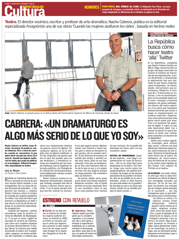 Entrevista Canarias7 Nacho Cabrera